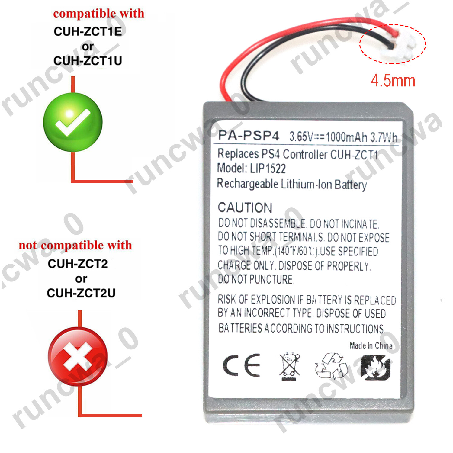 LIP1522 Battery Replacement For Sony PlayStation 4 CUH-1001A CUH