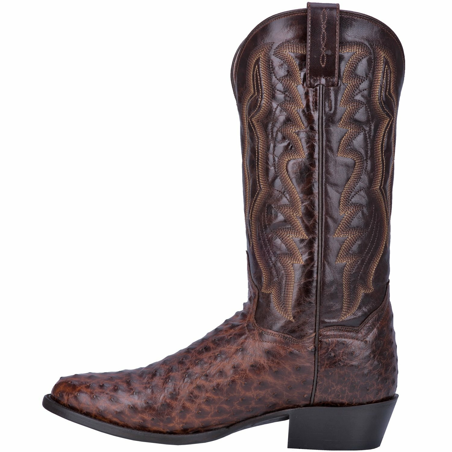 Pre-owned Dan Post Men's  Pershing Full Quill Ostrich Boot Dp3016 In Brown