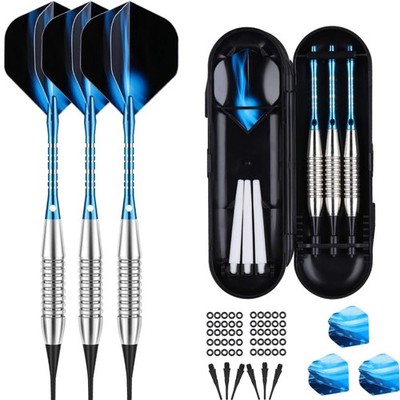 Dartpfeile Softdart Kunststoffspitze blaue Aluminiumwelle 18g 50 Spitzen