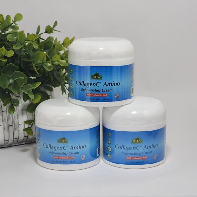 Collagen Amino Cream Vitamin C + E Rejuvenating Anti-aging Hyaluronic Acid 3-PK