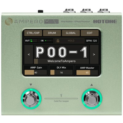 Hotone Ampero Mini Guitar Amp Modeler & Effects Processor Pedal, Matcha