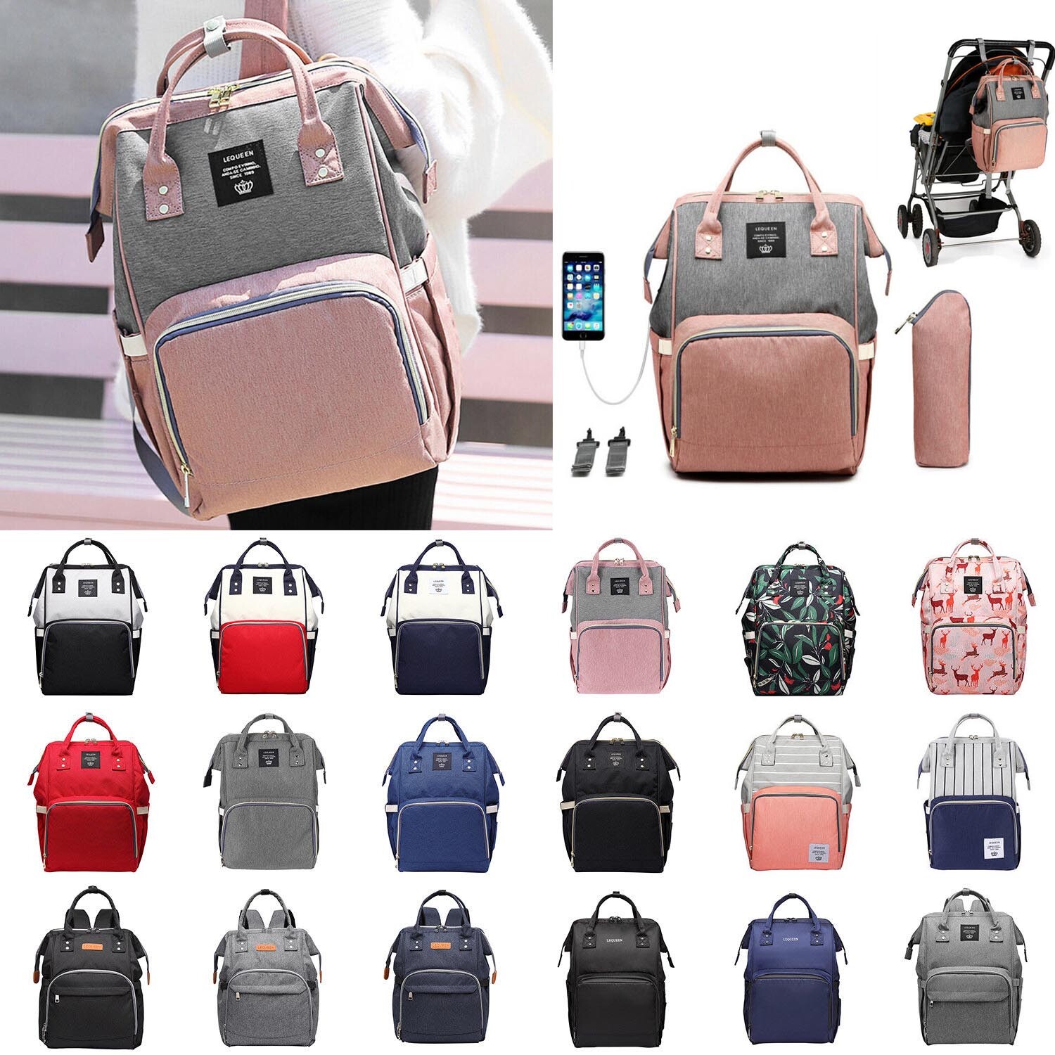 Wickeltasche Pflegetasche Windeltasche Babytasche Mamabeutel Nappy Wasserdicht