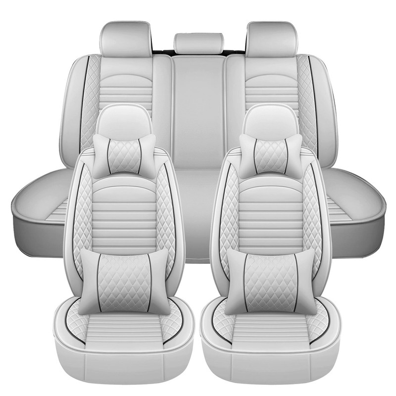 Luxury Leather Car Seat Covers 5-Sits Full Set Front Rear