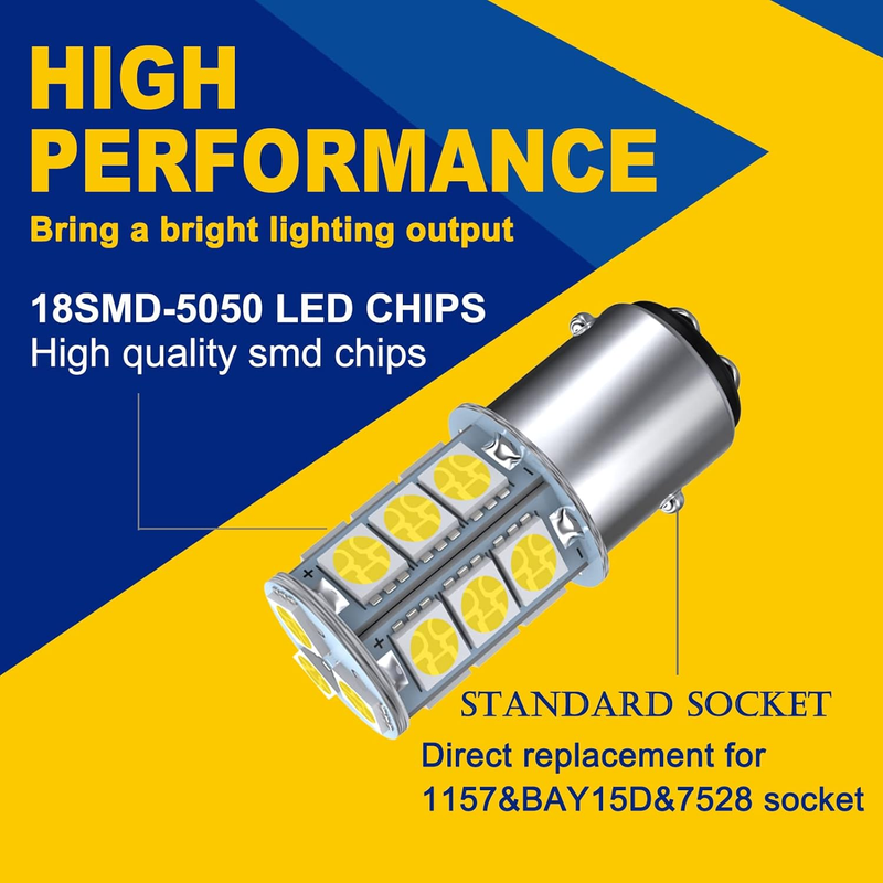 1157 LED Car Bulb, BAY15D 7528 2057 2357 LED Replacement Light Bulbs for 12V RV
