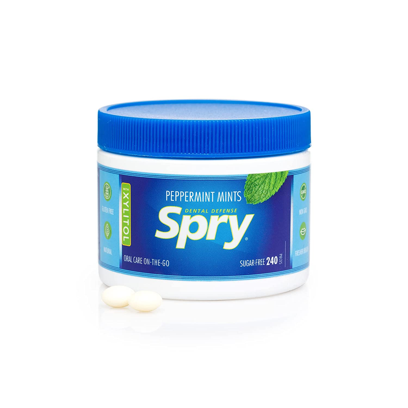 Spry Xylitol Mints, Peppermint, 240 Count (2-Pack) - Breath Mints That Promote