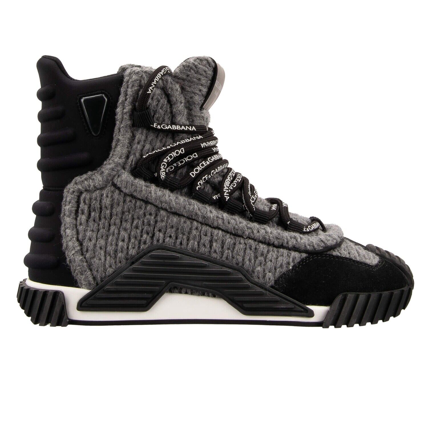 DOLCE & GABBANA DG Logo Wool High Top Boots Sneaker Shoes DOLCE & GABBANA DG Logo Wool High Top Boots Sneaker Shoes