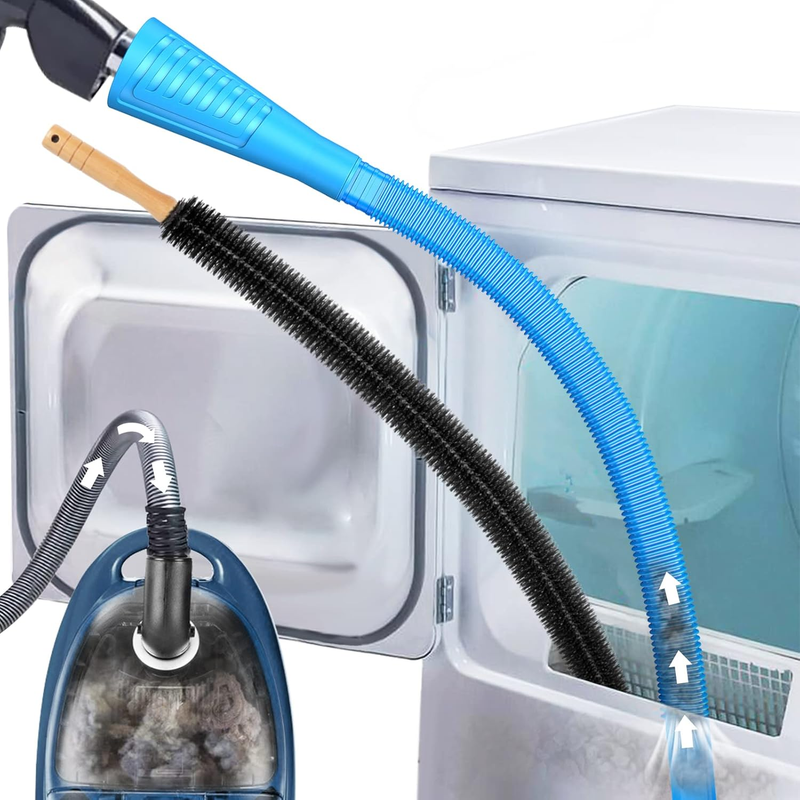 2 Pieces Dryer Vent Cleaning Kit, Flexible Lint Vacuum Hose Attachment and Lint