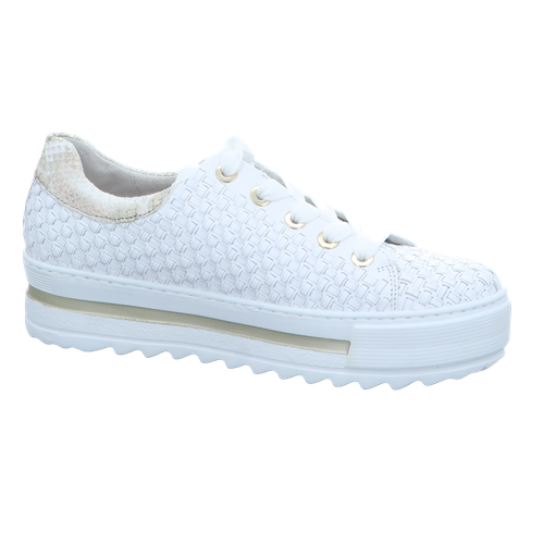 GABOR COMFORT GABOR COMFORT DAMEN SNEAKER WEIIS/BEIGE (GOLD) NAPPA 86.499.50 WEISS 1294659