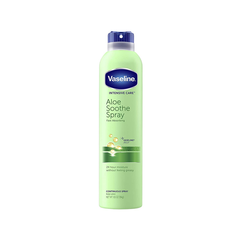 Vaseline Spray and Go Moisturizer, Aloe Soothe Spray Fast Absorbing, 6.5 Oz