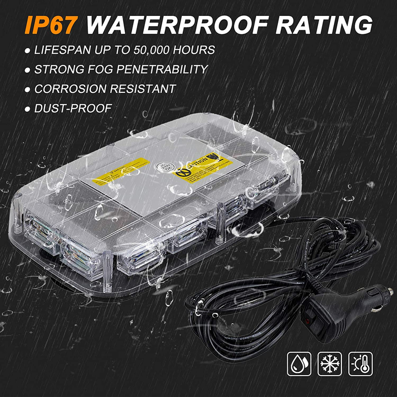 [Upgraded 5]  48LED Roof Top Strobe Lights, High Visibility Emergency Safety War