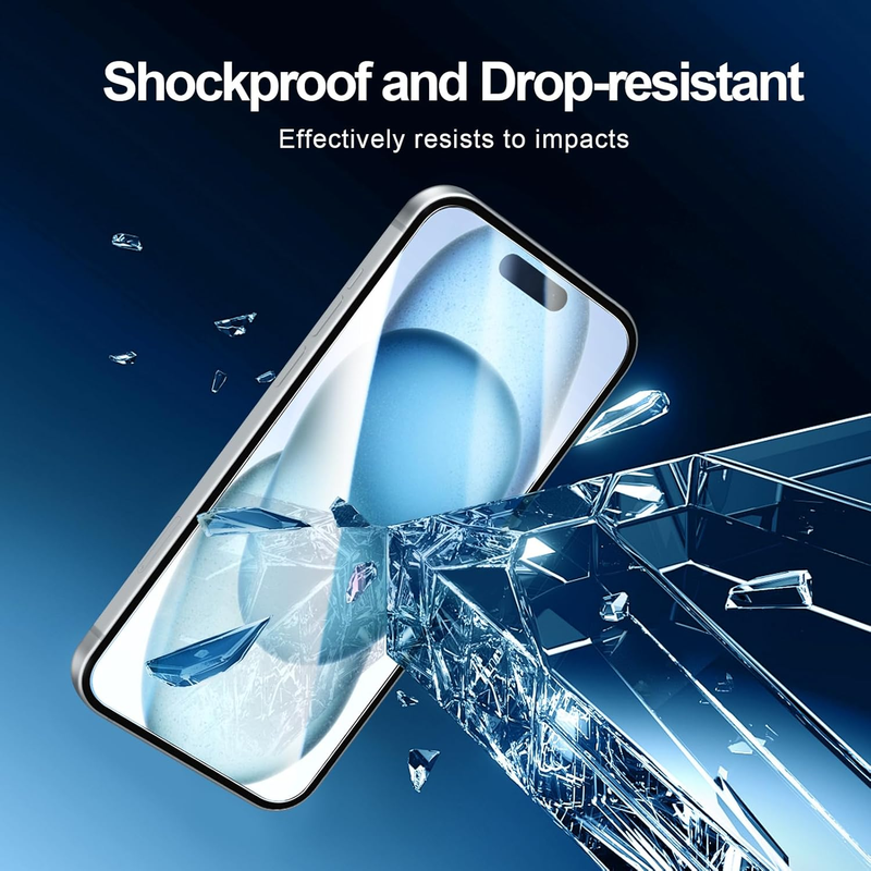 3x Screen Protector for iPhone 15 (6.1 inches)+ 3x Camera Lens Protector, Sensor