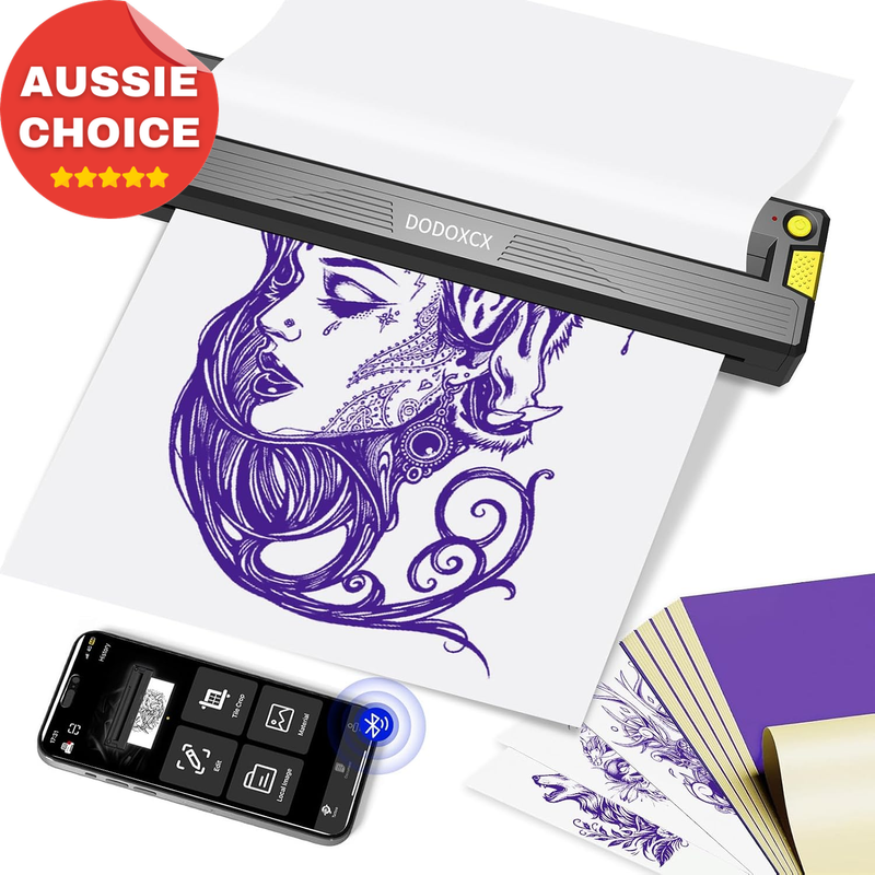 2026 Wireless Tattoo Stencil Printer Bluetooth with Transfer & Thermal Paper