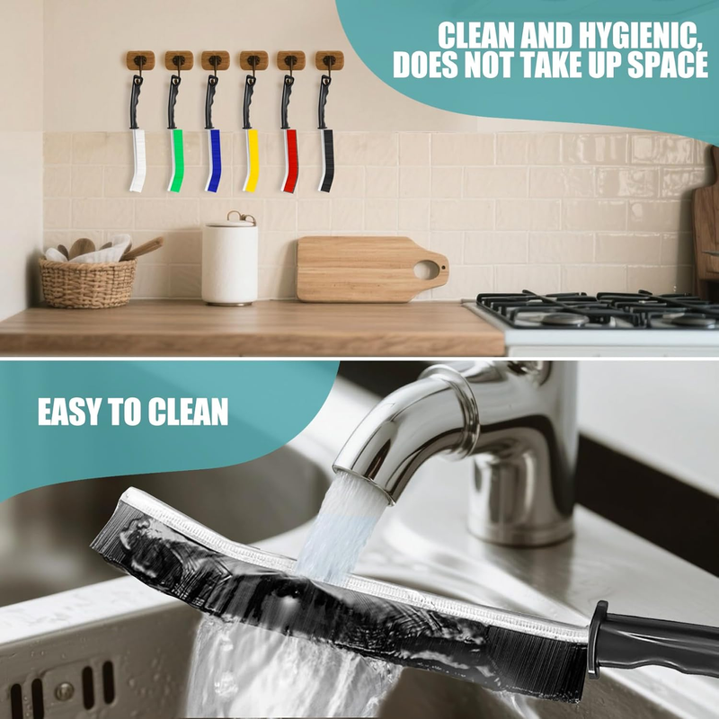 6Pcs Crevice Cleaning Brushes for Household Use, Grout Cleaner Brush, Hard Brist