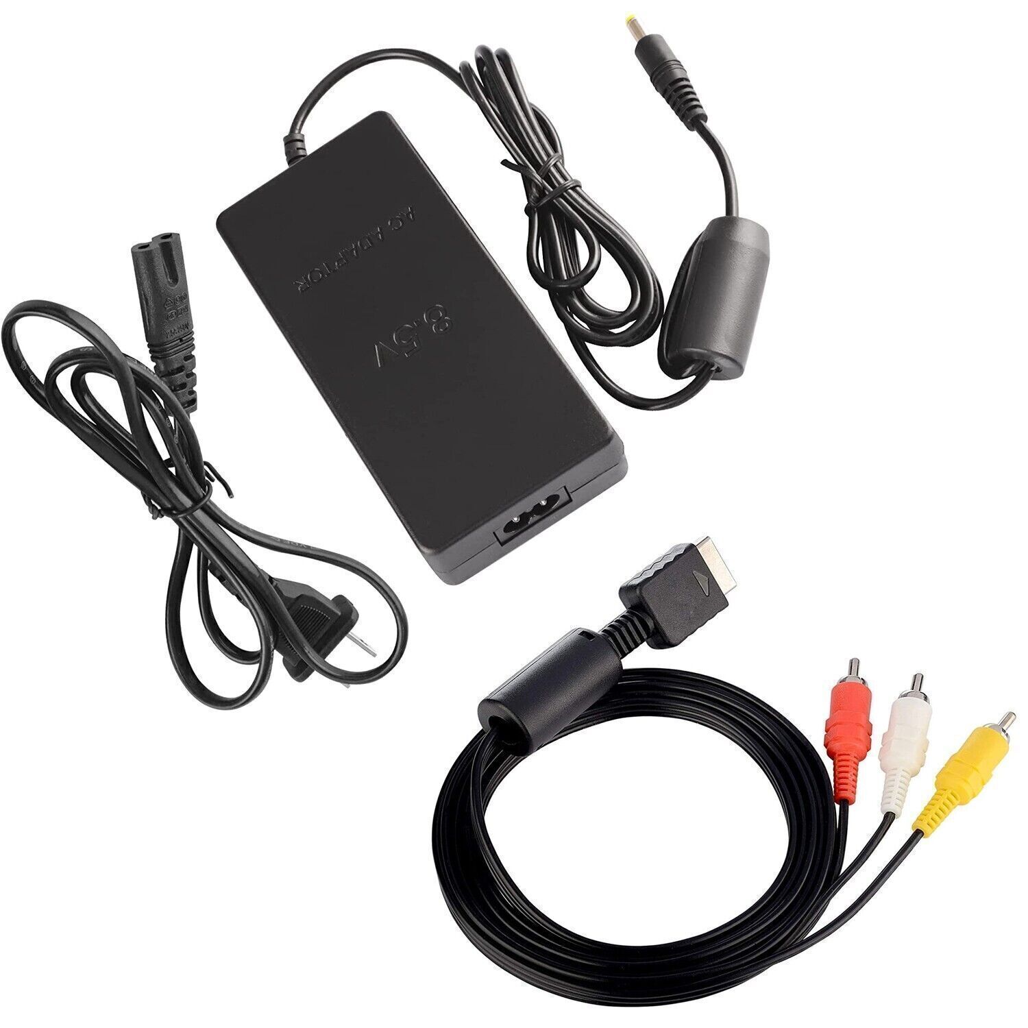 Charger Power Cord Supply For Sony Ps2 + Audio Video Av Cabl