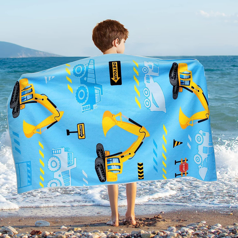 - 30&rdquo; X 60&rdquo; Truck Sand Free Towels For Boys Bat