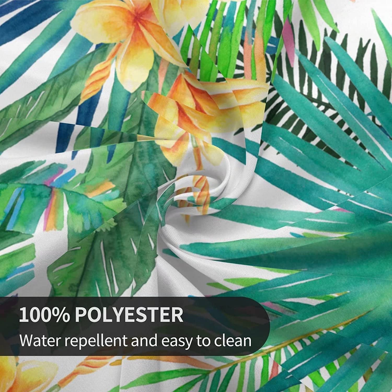 Palm Leaf round Tablecloth - Water Resistant Polyester Washable Table Cover with