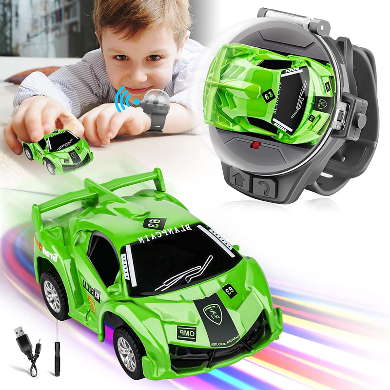 Mini Remote Control Car Watch Toys, 2022 New 2.4 Ghz Cartoon RC Watch Racing Car