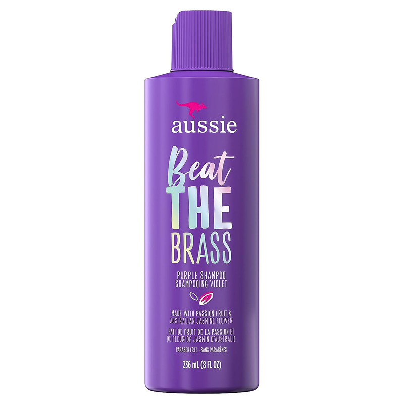 Aussie Beat the Brass Paraben-Free Purple Shampoo for Color-Treated Hair, 8 Fl