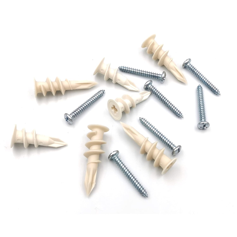140pcs Plastic Drywall Anchors Self Drilling Hollow Wall Anchors with Screws Ass
