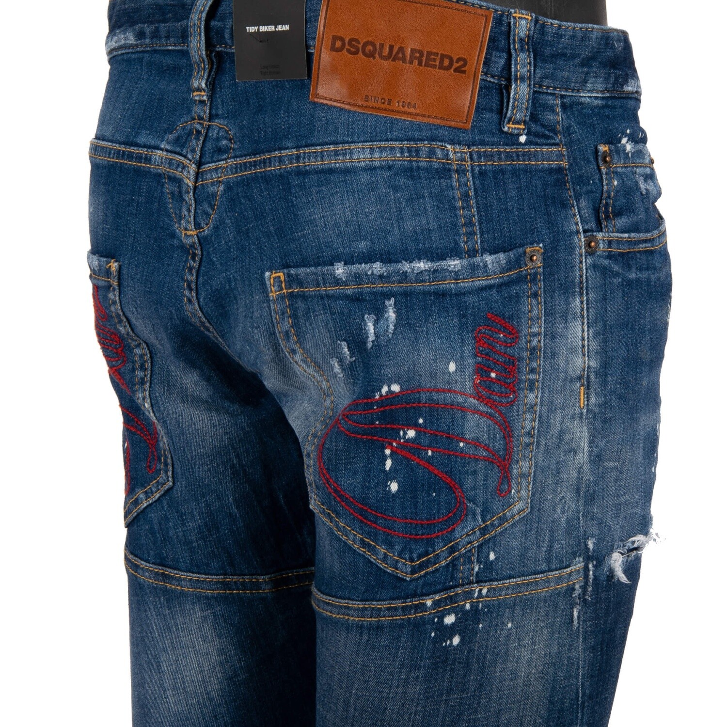 Pre-owned Dsquared2 Distressed Tidy Biker Jean Dan Dean Jeans Pants Skinny Blue 13652