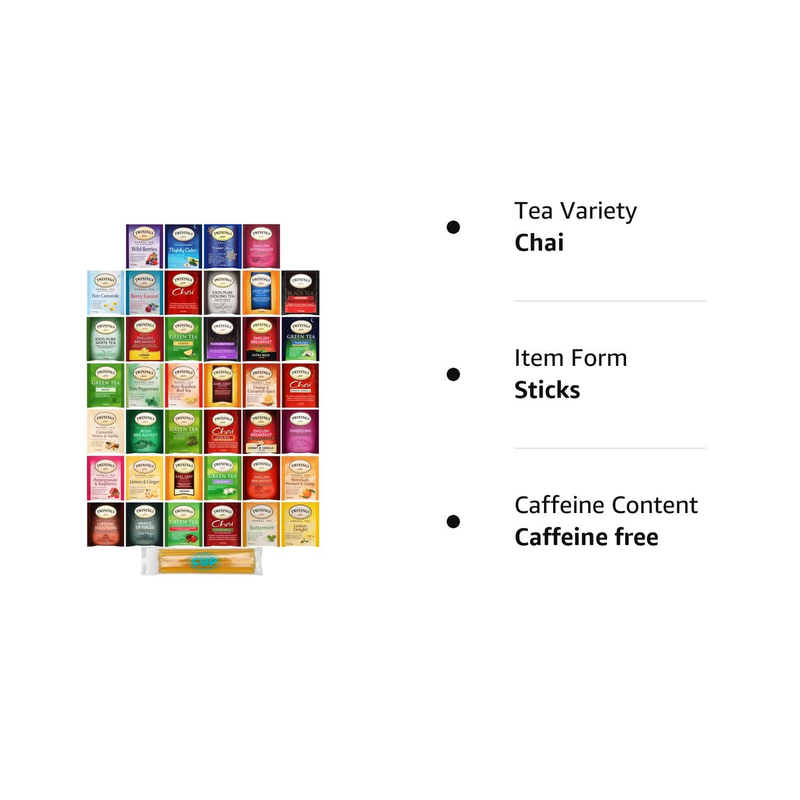 Twinings Tea Bags Variety Pack (40) with Honey Sticks &ndash; Assorted Flavors