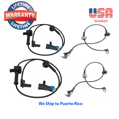 4Pc Front+Rear ABS Wheel Speed Sensor For 07-14 Chevy Tahoe Avalanche GMC Yukon