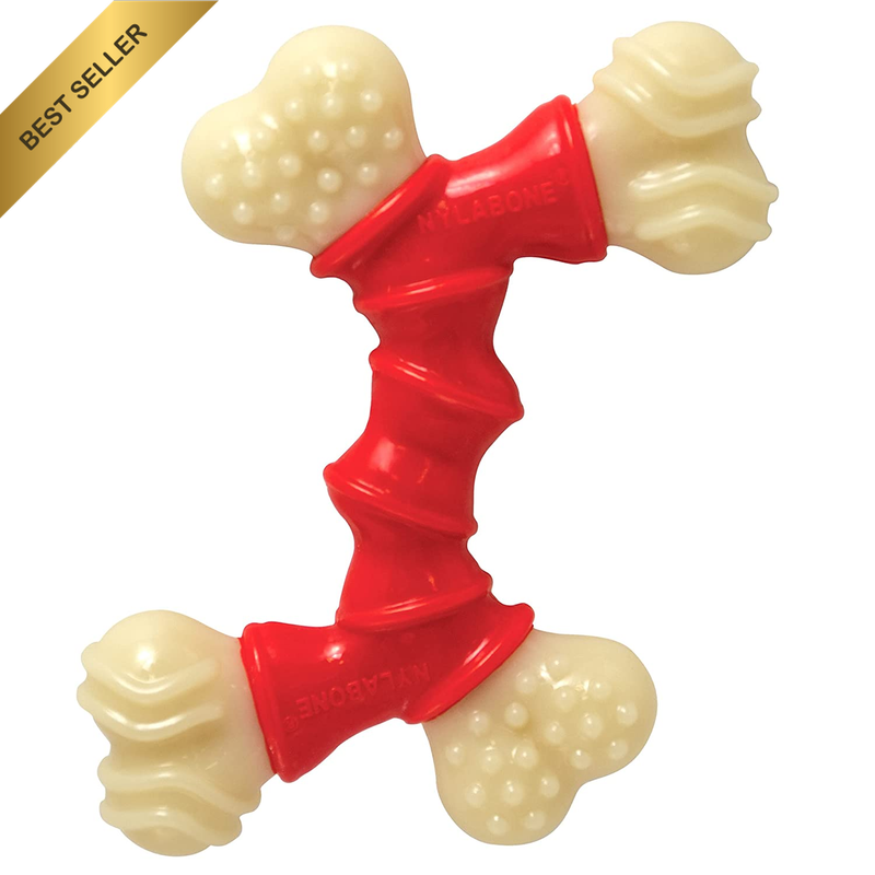 Double Bone Power Chew Toy for Dogs, Dog Toys for Aggressive Chewers, Bacon Flav