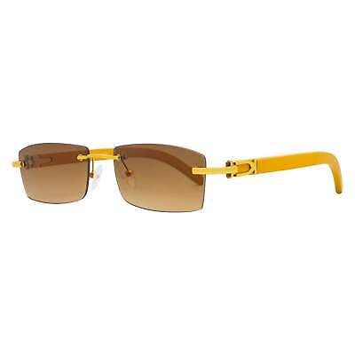 Pre-owned Porta Romana Rectangular Sunglasses 1953 100r Yellow 56mm 1953