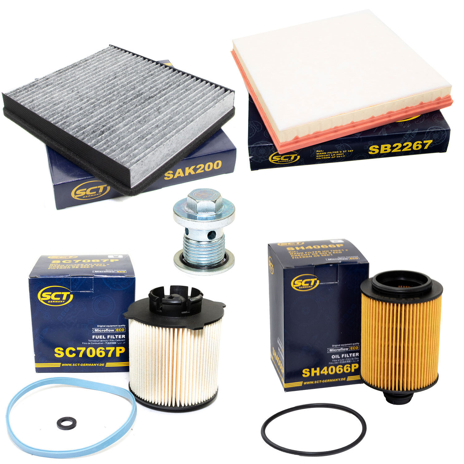 Filter Set Kraftstoff-ÖL-Luft-Innenraum + Schraube für Opel Astra J Zafira 2.0