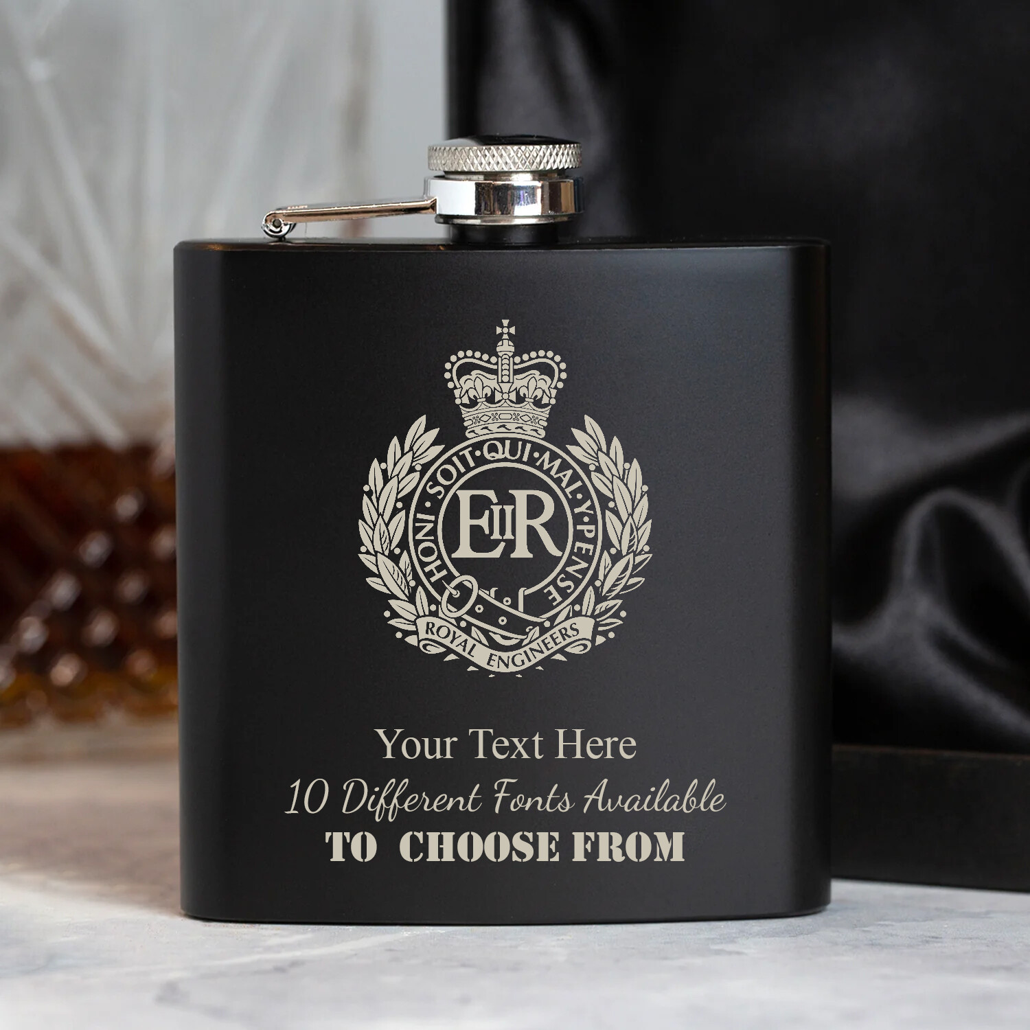 CORPS OF ROYAL ENGINEERS HIP FLASK - BRITISH ARMY - SAPPERS