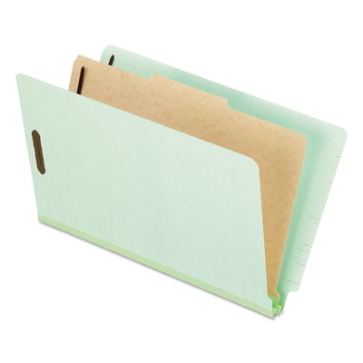 Pendaflex Pressboard End Tab Classification Folders Legal 1 Divider Pale Green