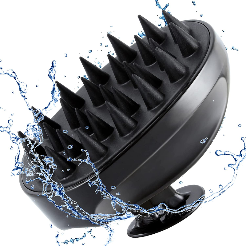 Shampoo Brush Hair Scalp Scrubber Head Massager for Stress,Hair Growth, Black
