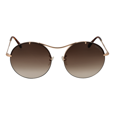 Pre-owned Tom Ford Sunglasses Ft0565 28f 58mm Veronique - Gold/brown Gradient Round Full R