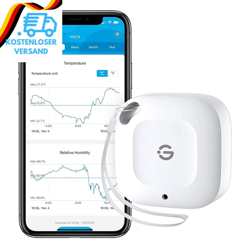 Goveelife Hygrometer Thermometer Innen, Smart Temperatur Und Luftfeuchtigkeitsme