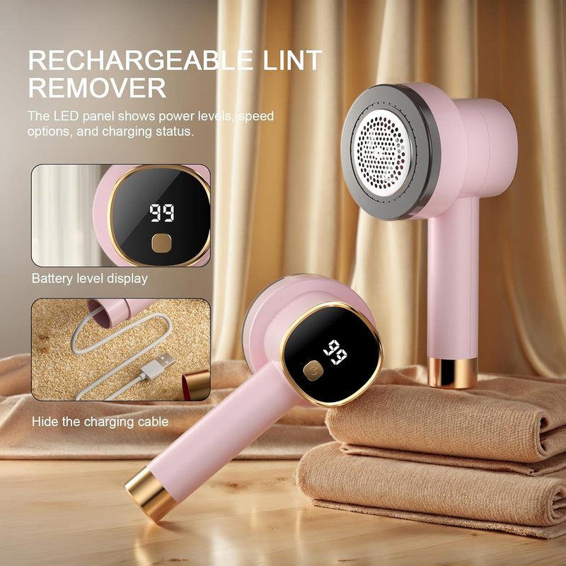 Fabric Shaver, Rechargeable Electric Lint Remover with LED Display, Lint Shaver,