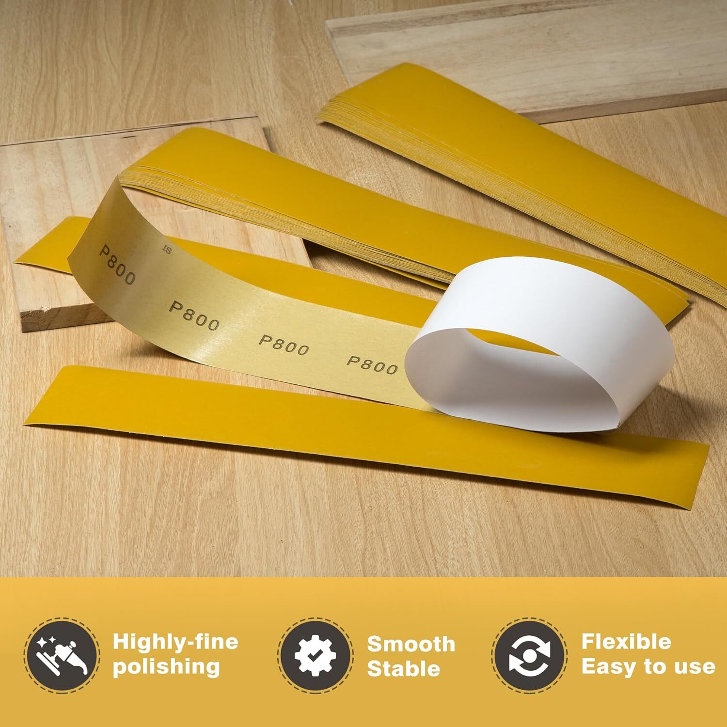 40PCS PSA Longboard 2-3/4" x 16-1/2" Sandpaper Sheet 80-800 Grit For Woodworking