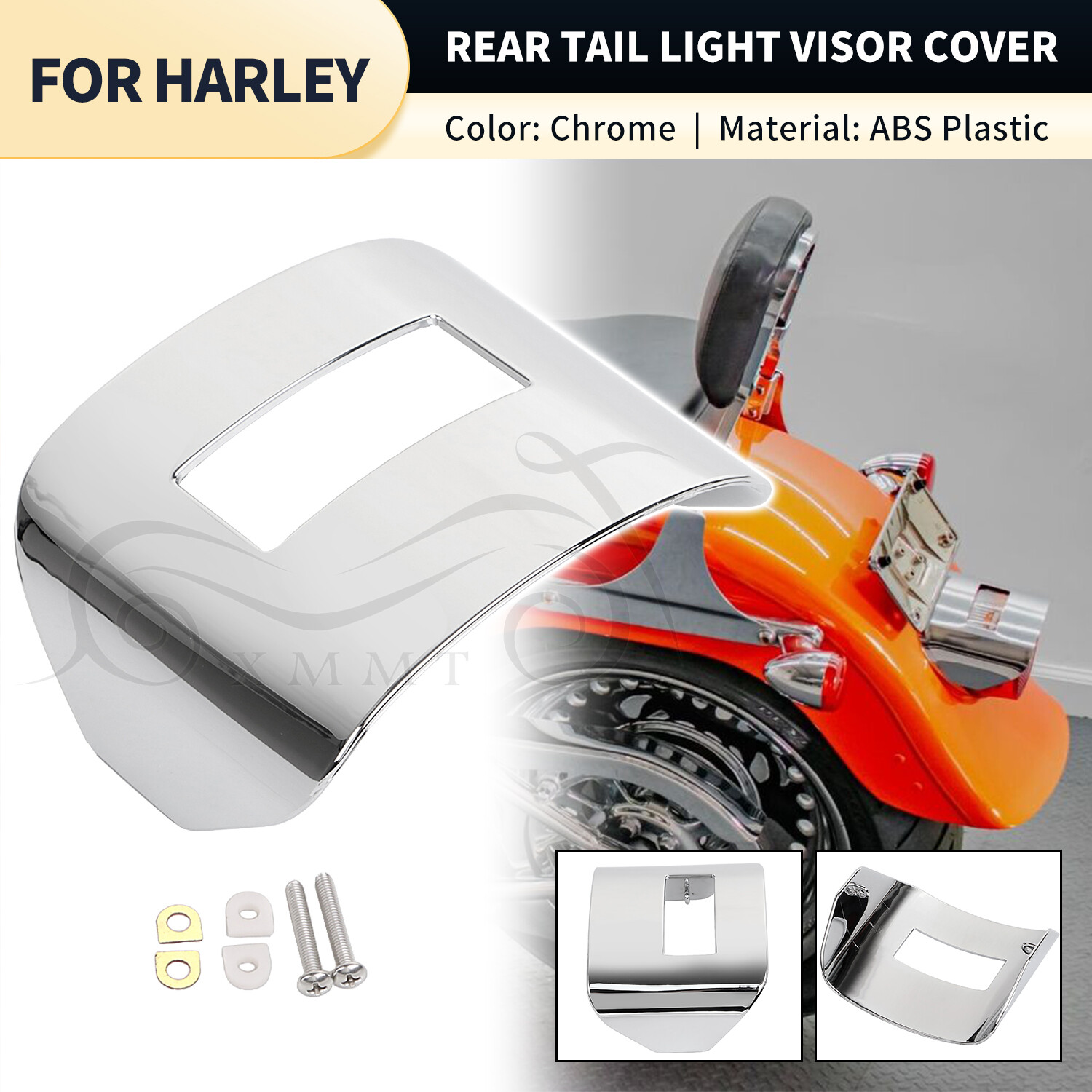Chrome Rear Tail Light Visor Cover Fit For Harley Road King Chrome Rear Tail Light Visor Cover Fit For Harley Road King