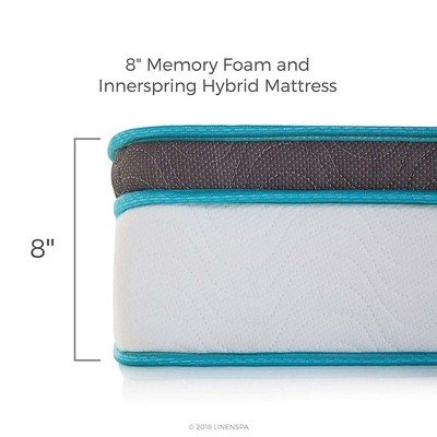 LINENSPA 8 Inch Memory Foam and Innerspring Hybrid Mattress - Twin