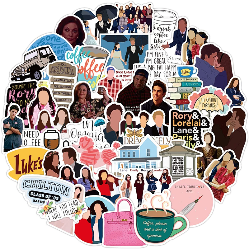 S 50pcs Vinyl Water Comedy Tv Show Decal For Laptop Skatebo