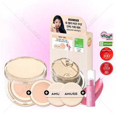 AMUSE Dew Jelly Vegan Cushion 15g + Refill 15g + Mini Tint #06 /K-Beauty
