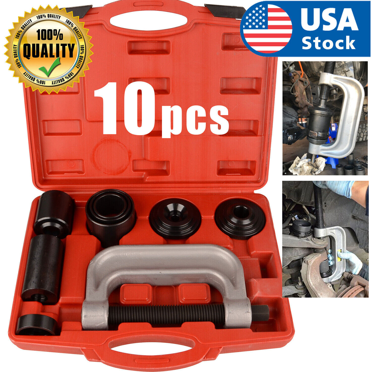 Heavy Duty 4 in 1 Ball Joint Press & U Joint Removal Tool Kit with 4x4 Adapters