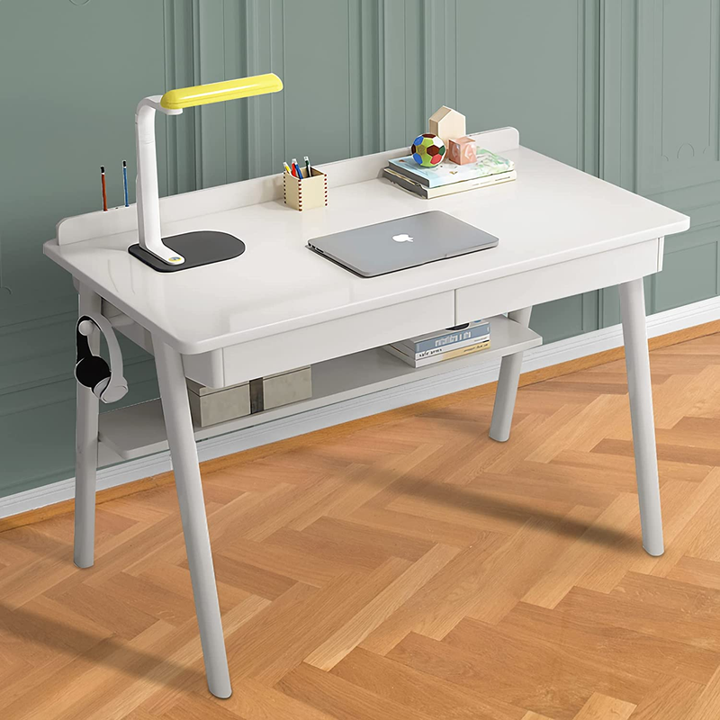 White Computer Desk with Drawers, 47