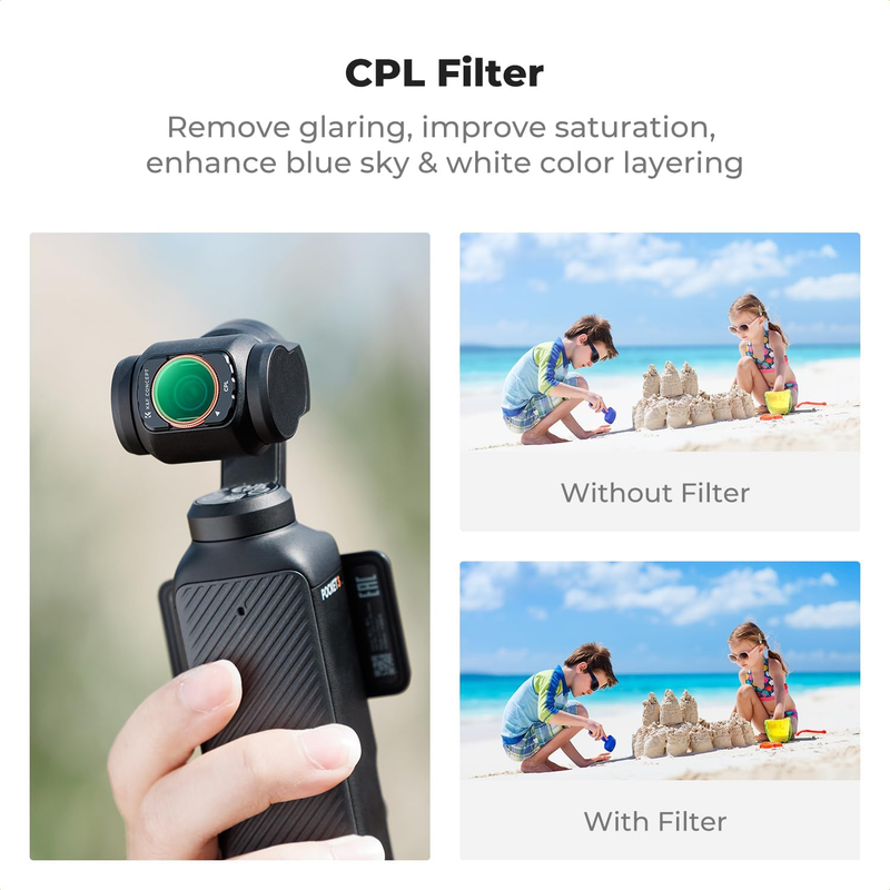 Magnetic Wide Angle Lens & Effect & ND & CPL Filter Set Compatible with DJI Osmo