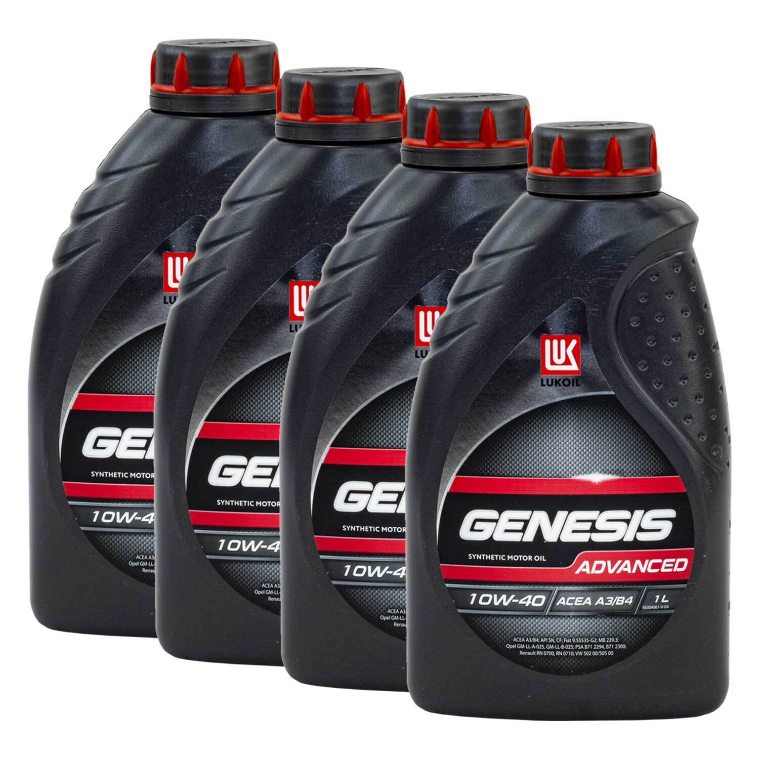 Motoröl Lukoil Genesis Advanced 56304061 10W-40 4 X 1 Liter für