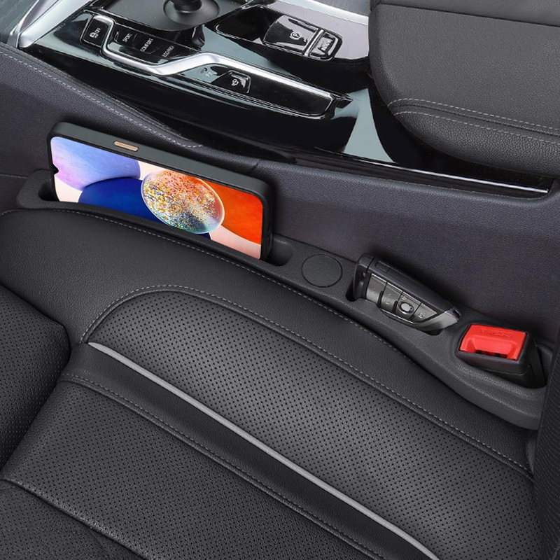 Car Seat Gap Filler, 2 Pack PU Leather Fill The Gap Between Seat and Center Cons