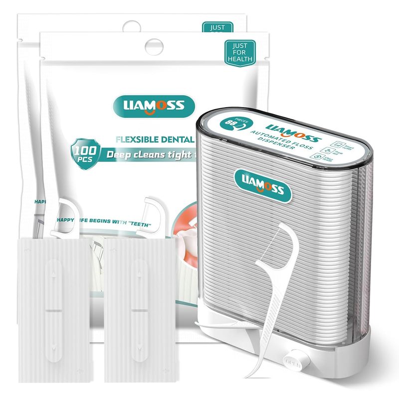 308 Count Dental Floss Picks with Floss Dispenser,Superlight Floss Picks Travel