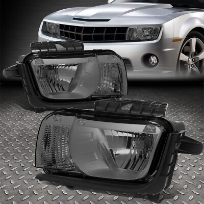 ДЛЯ 10-13 ГАЛОГЕННЫХ ФАР CHEVY CAMARO OE STYLE С ДЫМЧАТЫМИ ЛИНЗАМИ LH +RH