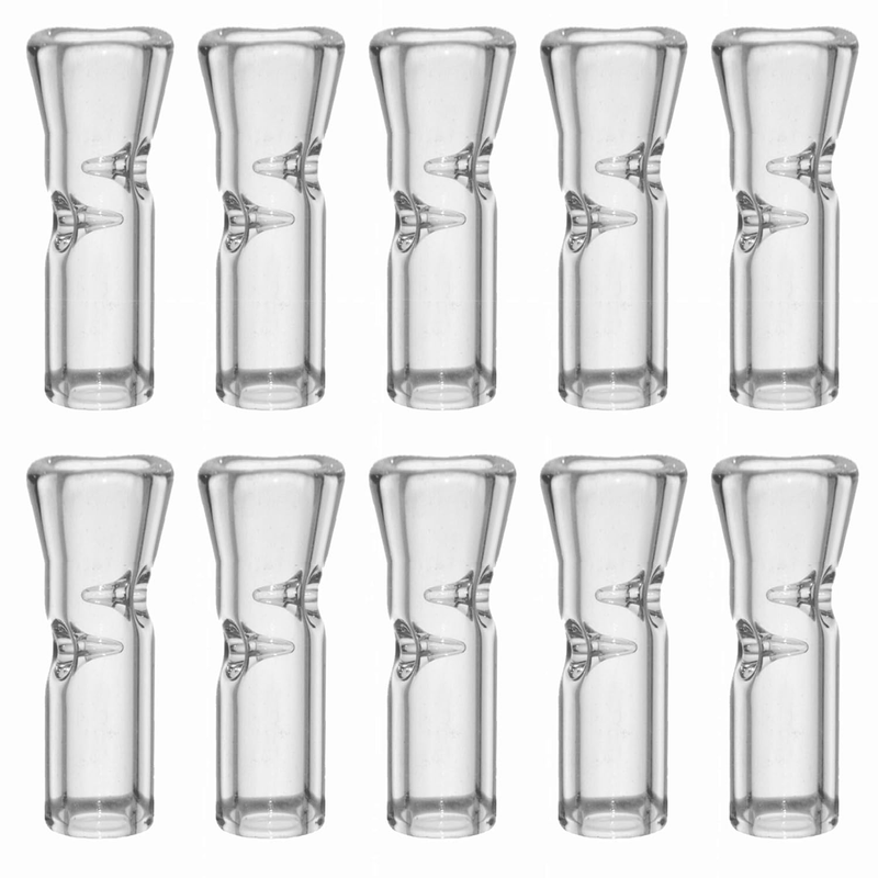Reusable Glass Filter Tips Mouthpieces Transparent Glass Tip 10Pcs