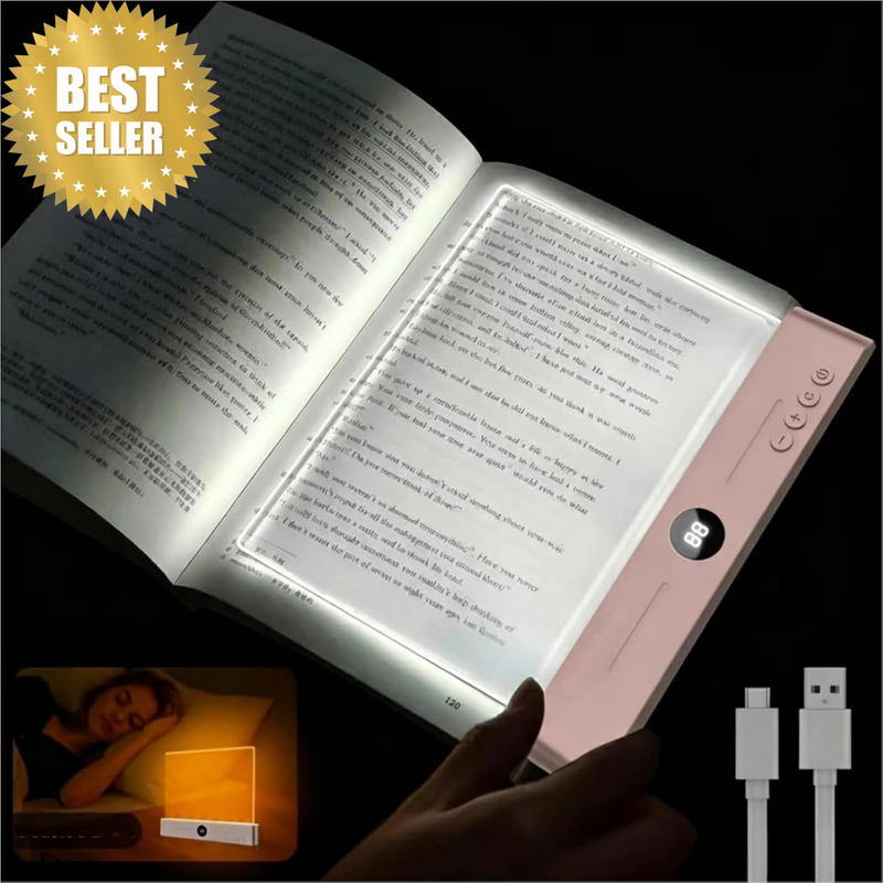 Rechargeable Page Book Light, Dimmable LED Reading Lamp with Timer Pink | 3 Colo