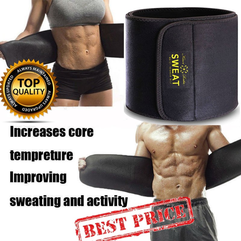 Men Waist Trimmer Belt Sweat Wrap Tummy Stomach Weight Loss Fat Burner Slimming